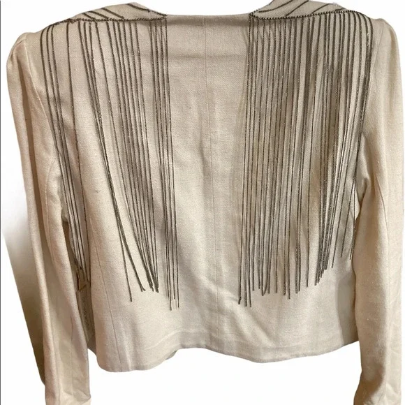Of Minds Creme Blazer With Chain Accents BNWT S/M BNWT - Picture 3 of 8